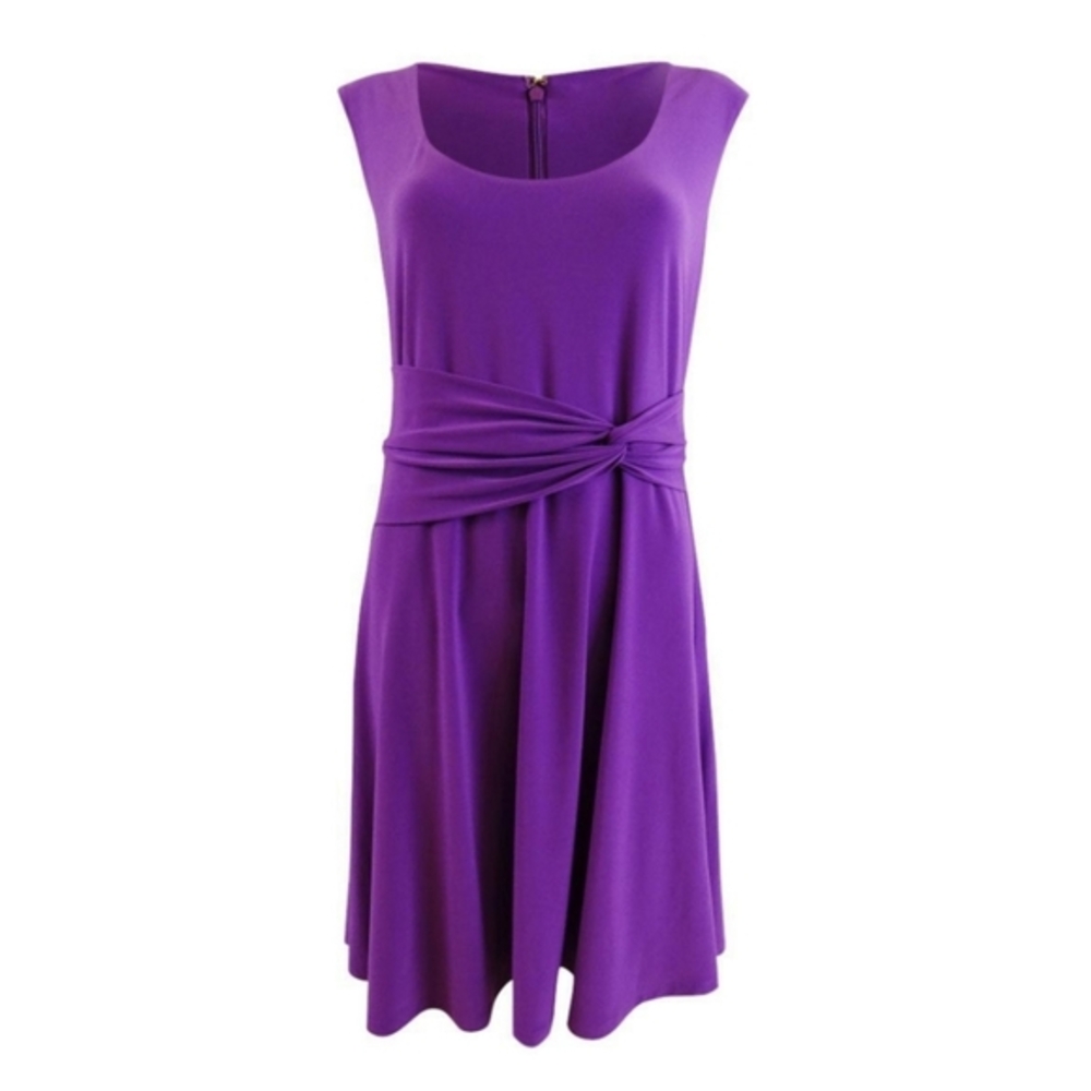 Lauren Ralph Lauren Women's‎ Scoop Neck Jersey Dress Purple Size 10 Medium